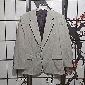 Irvine Park Silver Blazer Suit Jacket Size 46R Vintage